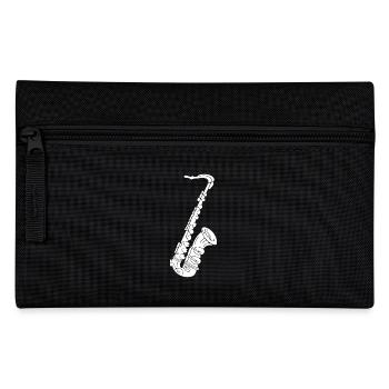 Saxofon - Saxophon ein Holzblasinstrument - Federtasche - Schwarz - Vorne