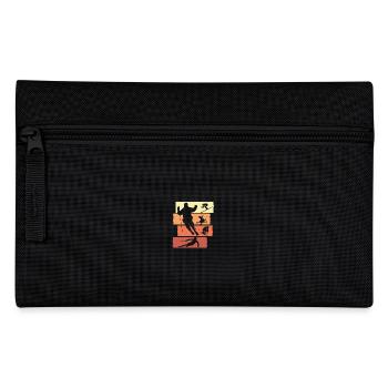 Retro Skifahrer Silhouette Winter Abfahrt - Federtasche - Schwarz - Vorne
