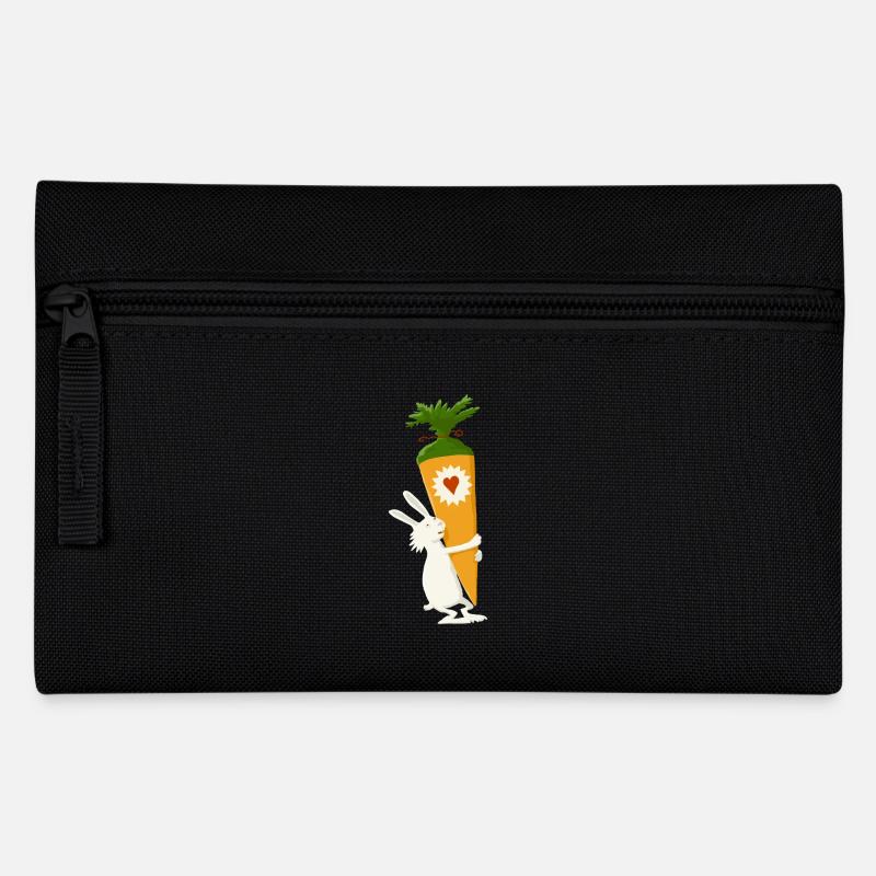 Hase mit Schultuete - Federtasche - Schwarz
