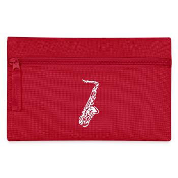 Saxophon - Saxofon ein Holzblasinstrument - Federtasche - Rot - Vorne