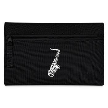 Saxophon - Saxofon ein Holzblasinstrument - Federtasche - Schwarz - Vorne
