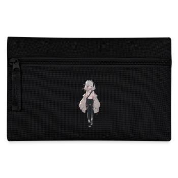 Fille d’anime dans le streetwear élégant - Trousse - noir - Devant