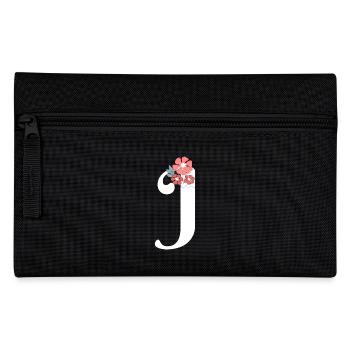 Letter j Minimalist Flowers - Pencil Case - black - Front