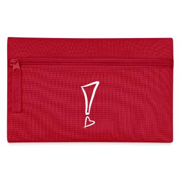 Exclamation mark with heart white vector gift - Pencil Case - red - Front
