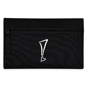 Exclamation mark with heart white vector gift - Pencil Case - black - Front