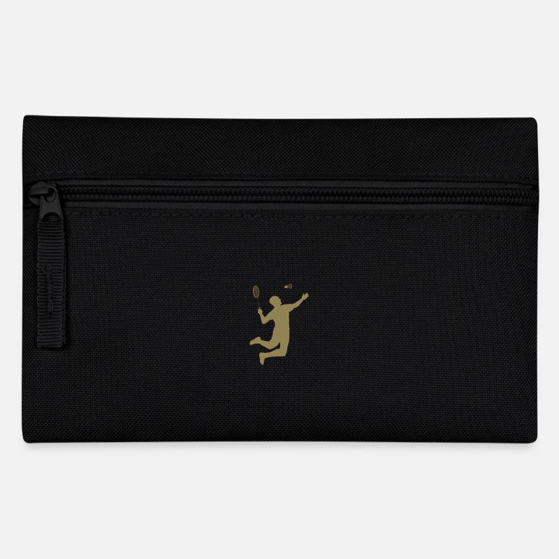 Design de silhouette de badminton minimaliste - Trousse - noir