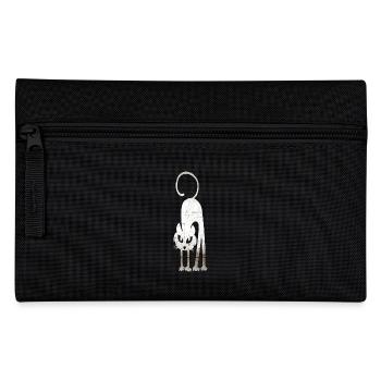 Étrange chat blanc, chat en colère humoristique - Trousse - noir - Devant