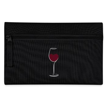 vin coeur verre de vin amant alcool - Trousse - noir - Devant