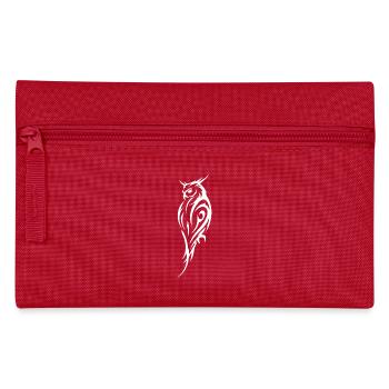 Tribal Owl Tattoo Style - Pencil Case - red - Front