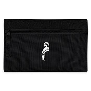 Cute Parrot Tattoo Portrait Bird Drawing - Pencil Case - black - Front