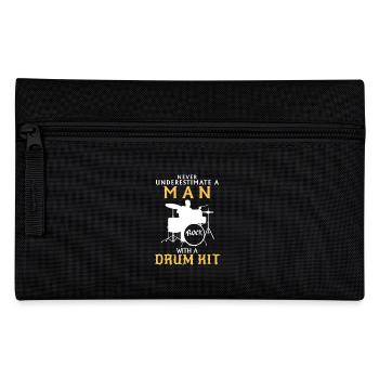 NEVER UNDERESTIMATE A MAN ON DRUMS! - Pencil Case - black - Front
