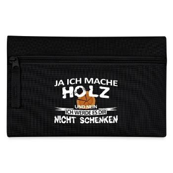 Ich mache Holz - Federtasche - Schwarz - Vorne