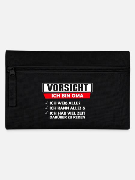 Vorsicht oma - Federtasche - Schwarz