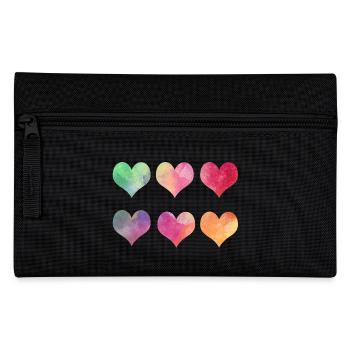 Bunte Herzen - Regenbogen Herzen Valentinstag - Pencil Case - black - Front