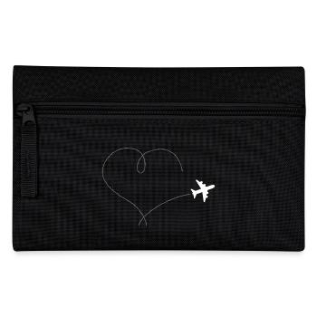 Heart plane aviator pilot travel gift - Pencil Case - black - Front