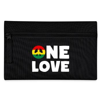ONE LOVE Peace Jamaica Reggae Rastafari - Pencil Case - black - Front