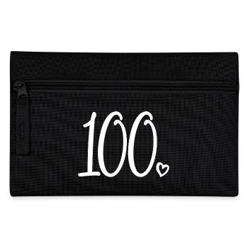 100th Birthday Women 100 Years Old Cute Number 100 - Pencil Case - black - Front