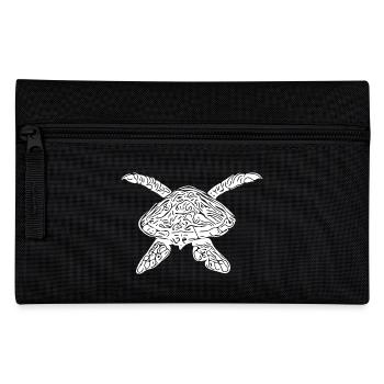 Vintage turtle in flight - Pencil Case - black - Front