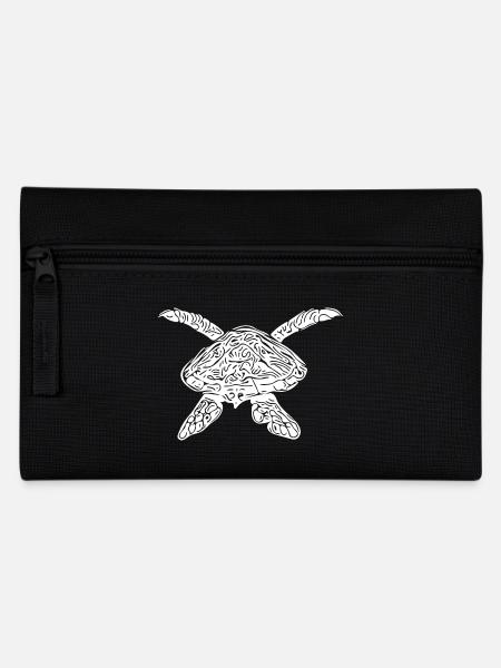 Vintage Schildkröte in Flug - Federtasche - Schwarz