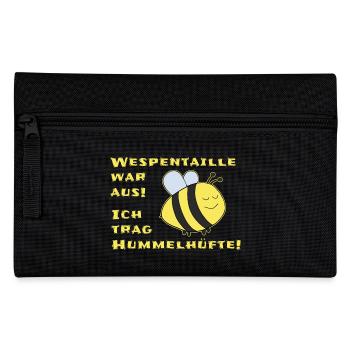 Hummel Dick Mollig Lustige Sprüche - Federtasche - Schwarz - Vorne