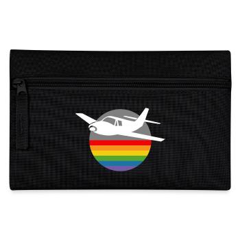 Regenbogen Flugzeug white - Federtasche - Schwarz - Vorne