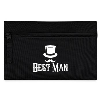 Meilleur homme Top Hat & Moustache Mens Enterrement de vie de garçon - Trousse - noir - Devant