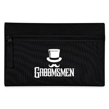 Groomsmen Top Hat & Mustache Mens Enterrement de vie de garçon - Trousse - noir - Devant
