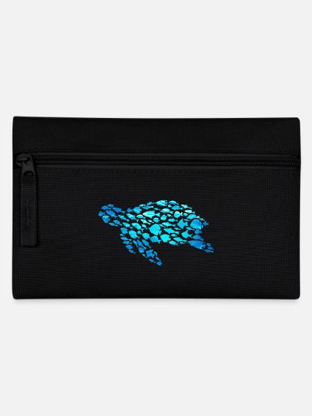 Wasserschildkröte Fische Meeresbewohner - Federtasche - Schwarz