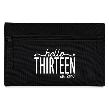 Hello Thirteen Est. 2010 Cute 13th Birthday Gift - Pencil Case - black - Front