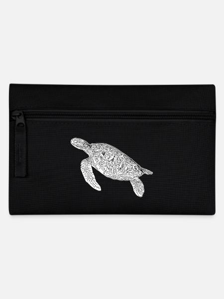 Vintage tauchende Schildkröte - Federtasche - Schwarz