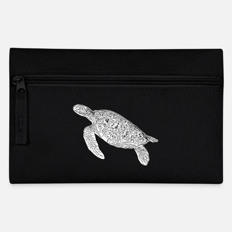 Vintage tauchende Schildkröte - Federtasche - Schwarz