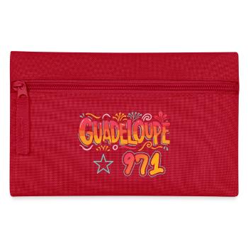 Guadeloupe 971 - idee cadeau design Guadeloupéen - Trousse - rouge - Devant