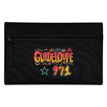 Guadeloupe 971 - idee cadeau design Guadeloupéen - Trousse - noir - Devant