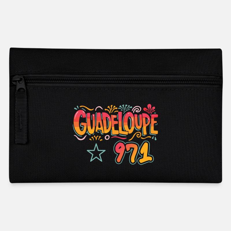Guadeloupe 971 - idee cadeau design Guadeloupéen - Trousse - noir