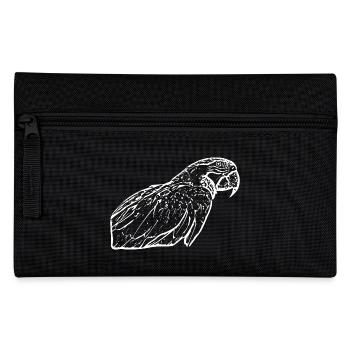Papageien Vogel weiß - Federtasche - Schwarz - Vorne