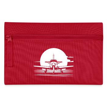 Flugzeug Skizze - Federtasche - Rot - Vorne