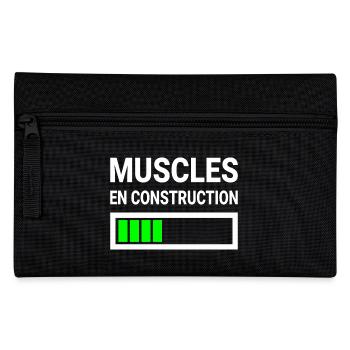 Muscles En Construction Cadeau Drôle - Pencil Case - black - Front