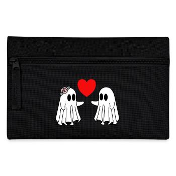 Happy Halloween Ghosts Love Heart - Pencil Case - black - Front
