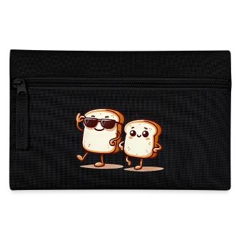 Cooles Gluten Brot Duo Cartoon Design - Federtasche - Schwarz - Vorne