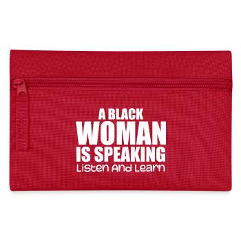 A Black Woman Is Speaking Listen And Learn - Trousse - rouge - Devant