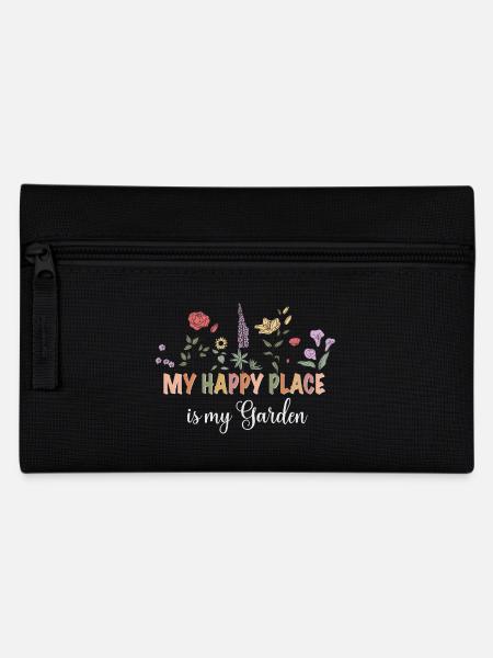 My happy place is my Garden - Federtasche - Schwarz