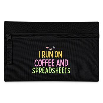 I Run On Coffee And Spreadsheets: Funny Saying Quo - Pencil Case - black - Front