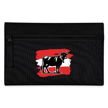 Österreich Flagge Kuh - Federtasche - Schwarz - Vorne