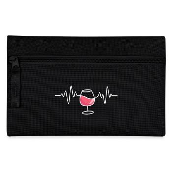 Wein Herzschlag Roséwein Rotwein - Federtasche - Schwarz - Vorne