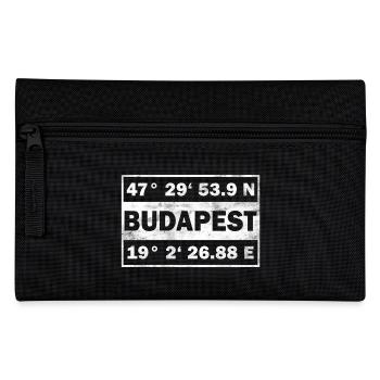 Budapest coordinates Hungary city Budapest - Pencil Case - black - Front