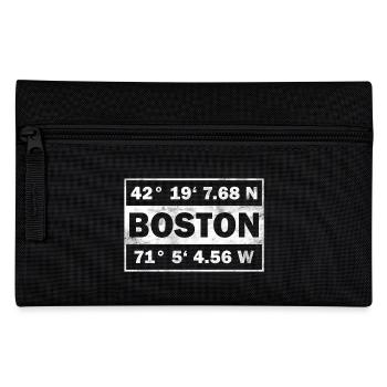 Boston Koordinaten Stadt USA Boston - Federtasche - Schwarz - Vorne