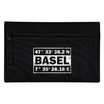 Basel Coordinates Switzerland Basel - Pencil Case - black - Front