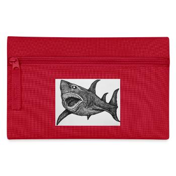 Dessin animé requin - Trousse - rouge - Devant