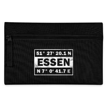 Essen Koordinaten - Federtasche - Schwarz - Vorne