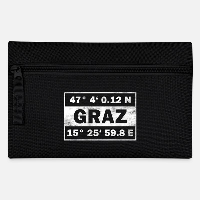 Graz Coordinates Austria Graz - Pencil Case - black